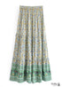 Boho Skirts in Esme Flower in Green For Women